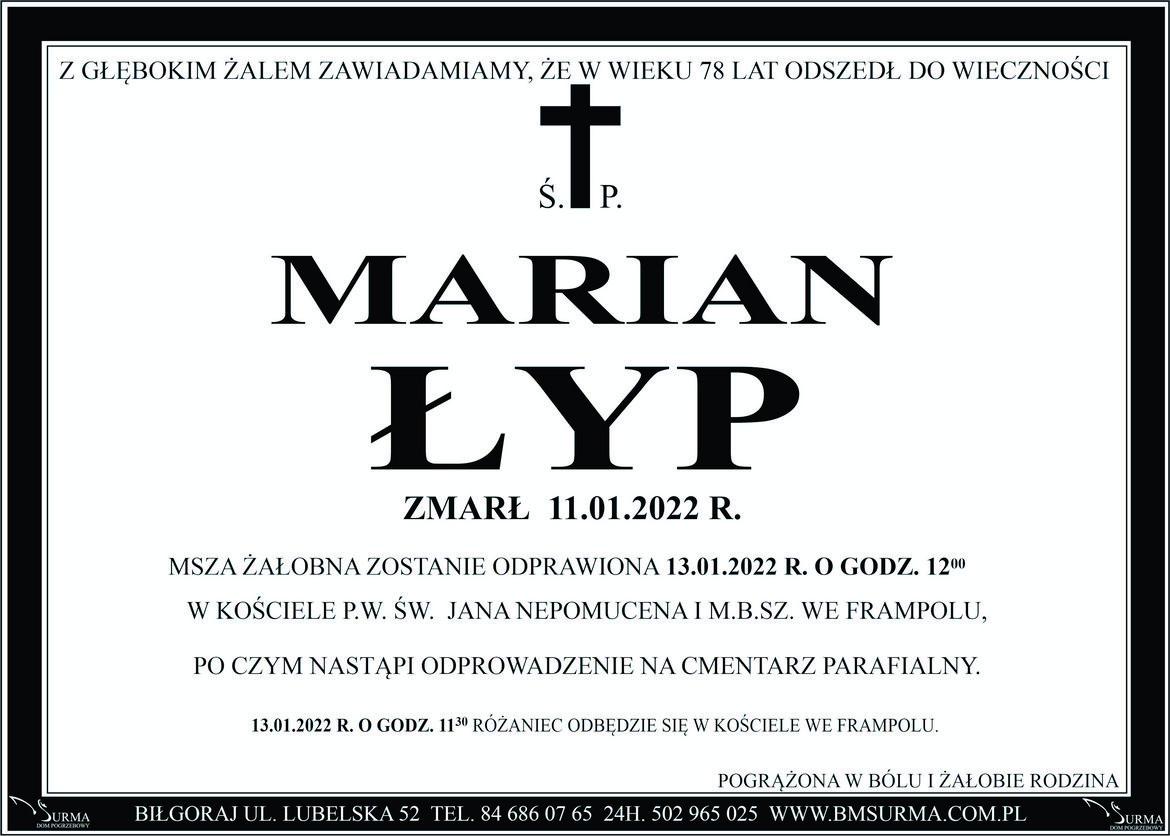 Ś.P. MARIAN ŁYP