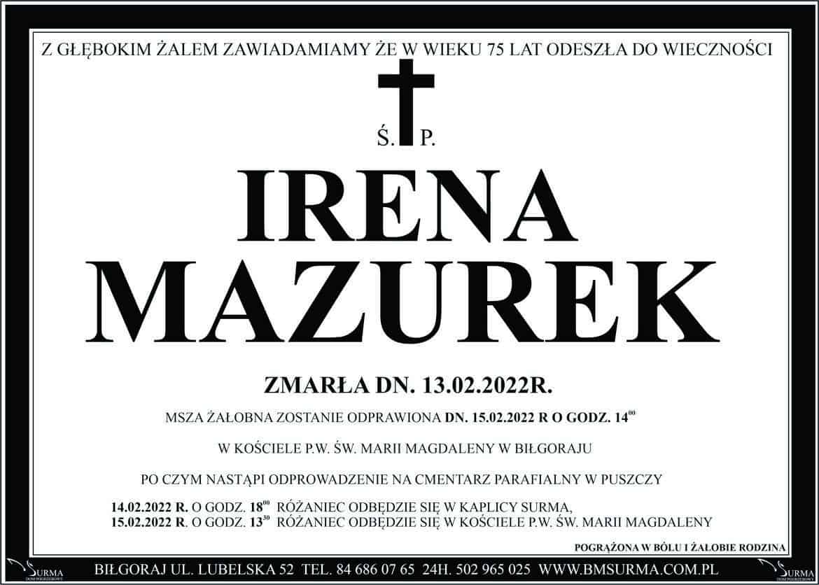 Ś.P. IRENA MAZUREK