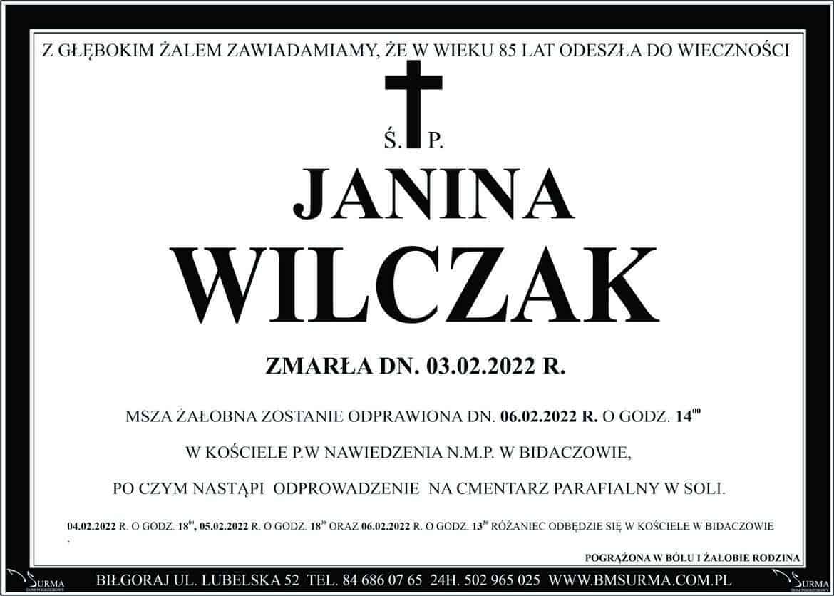 Ś.P. JANINA WILCZAK