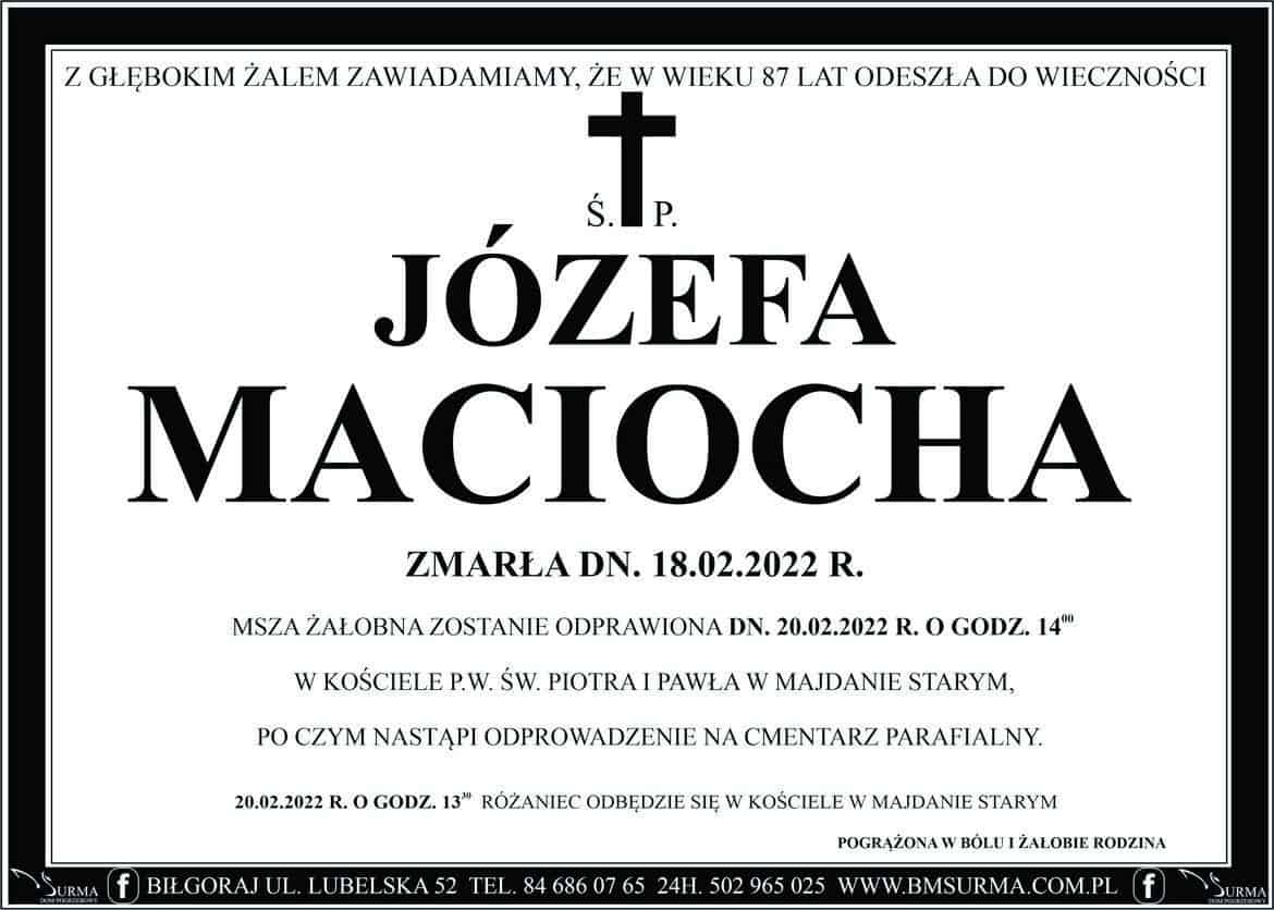 Ś.P. JÓZEFA MACIOCHA