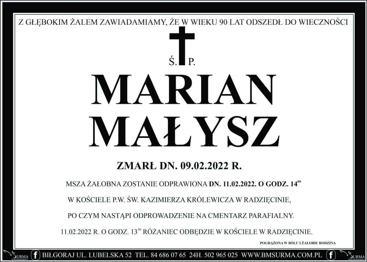 Ś.P. MARIAN MAŁYSZ