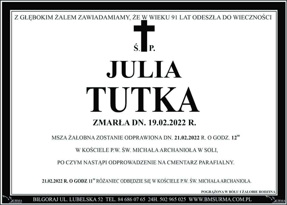Ś.P. JULIA TUTKA