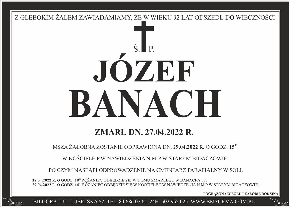 Ś.P. JÓZEF BANACH