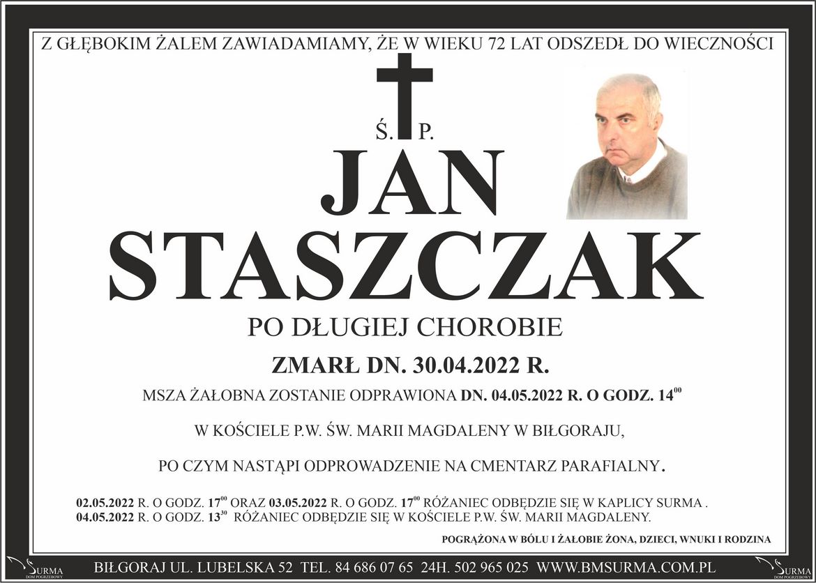 Ś.P. JAN STASZCZAK