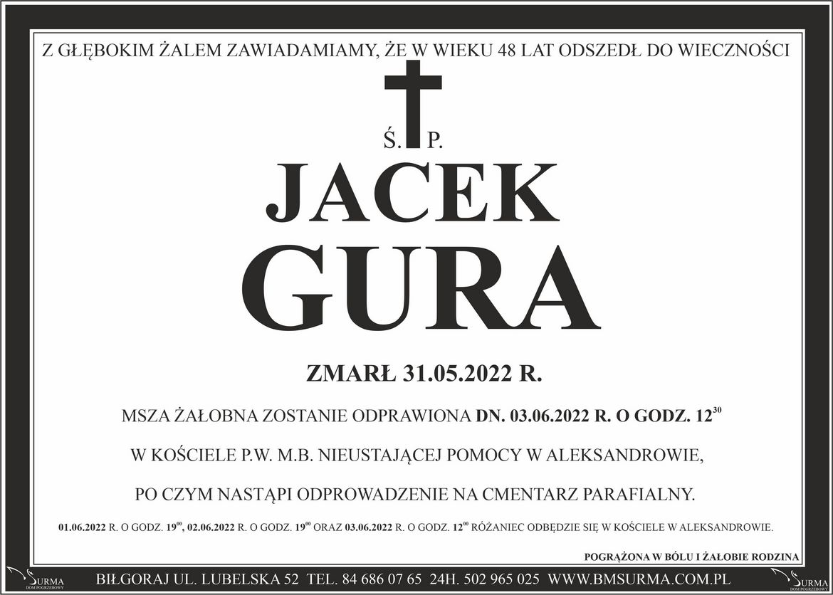 Ś.P. JACEK GURA