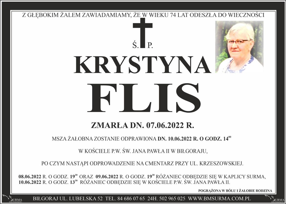 Ś.P. KRYSTYNA FLIS