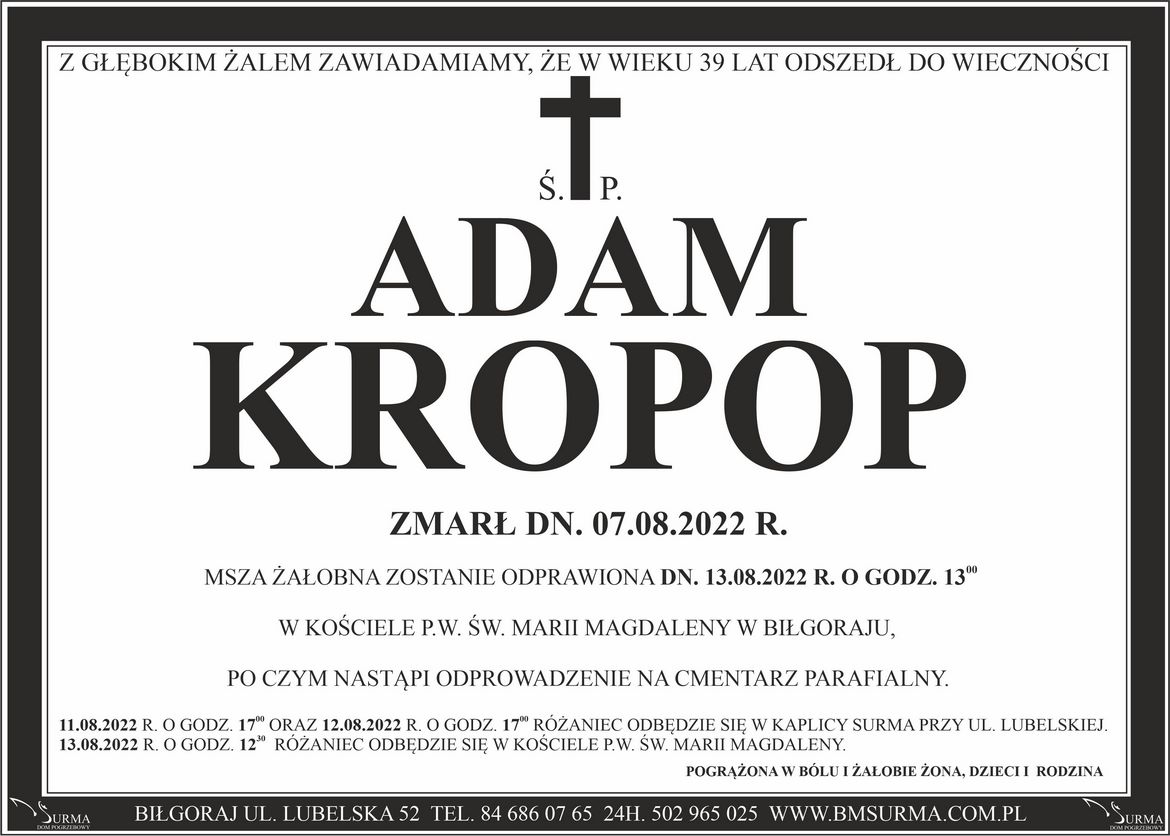Ś.P. ADAM KROPOP