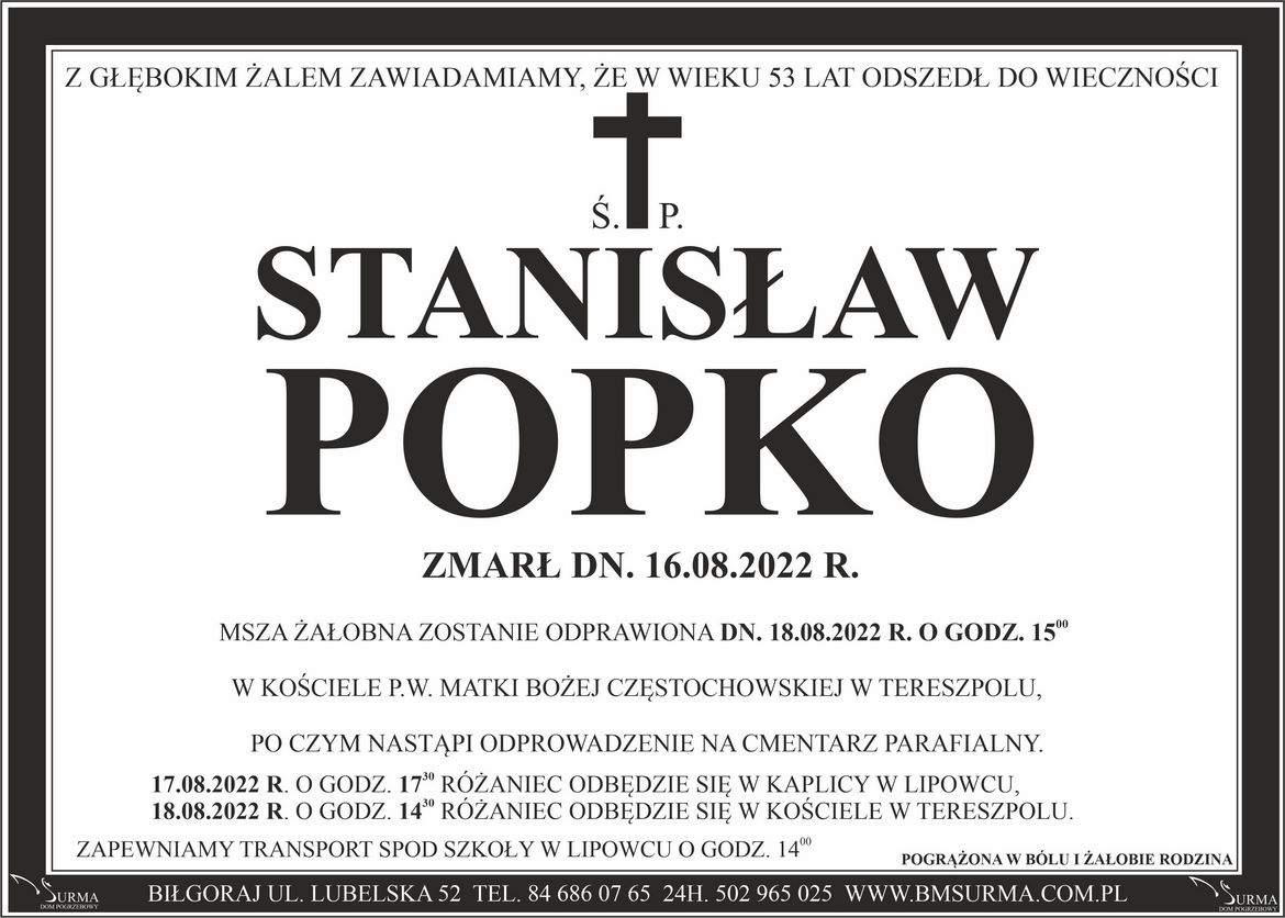 Ś.P. STANISŁAW POPKO