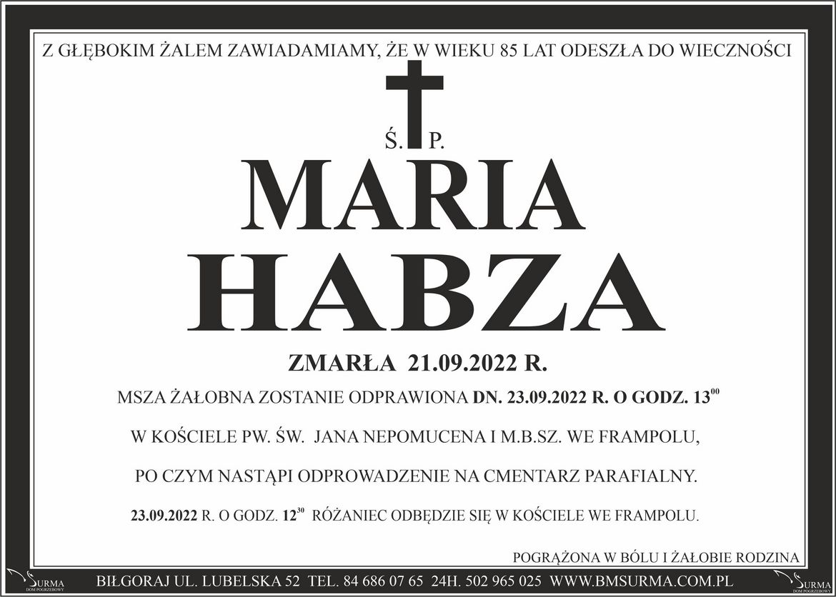 Ś.P. MARIA HABZA