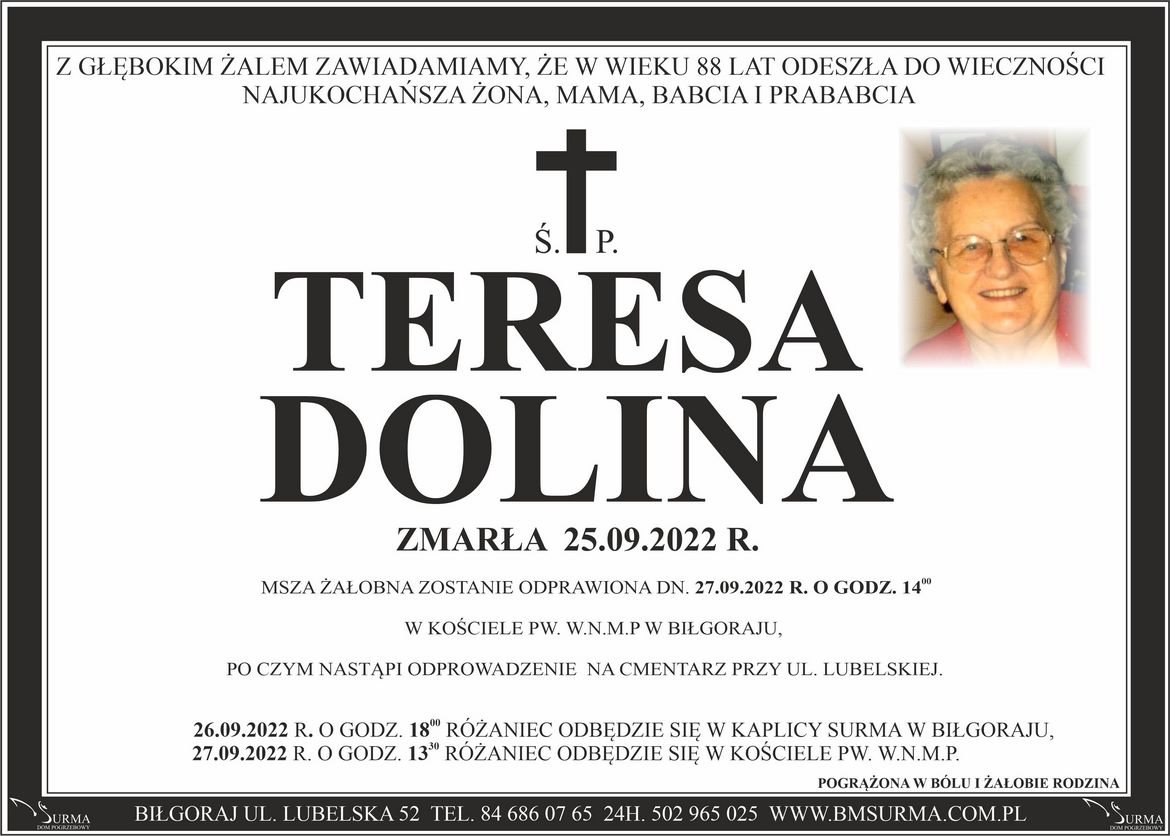 Ś.P. TERESA DOLINA