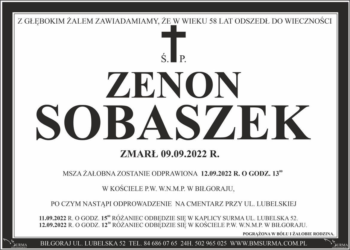 Ś.P. ZENON SOBASZEK