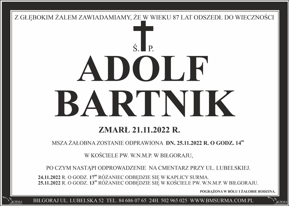 Ś.P. ADOLF BARTNIK