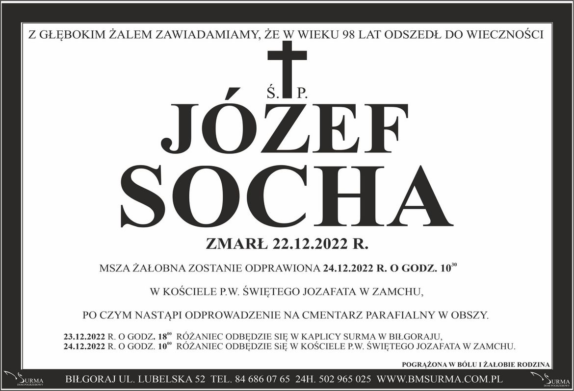 Ś.P. JÓZEF SOCHA