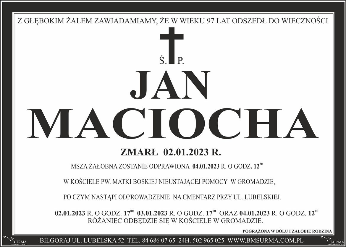 Ś.P. JAN MACIOCHA