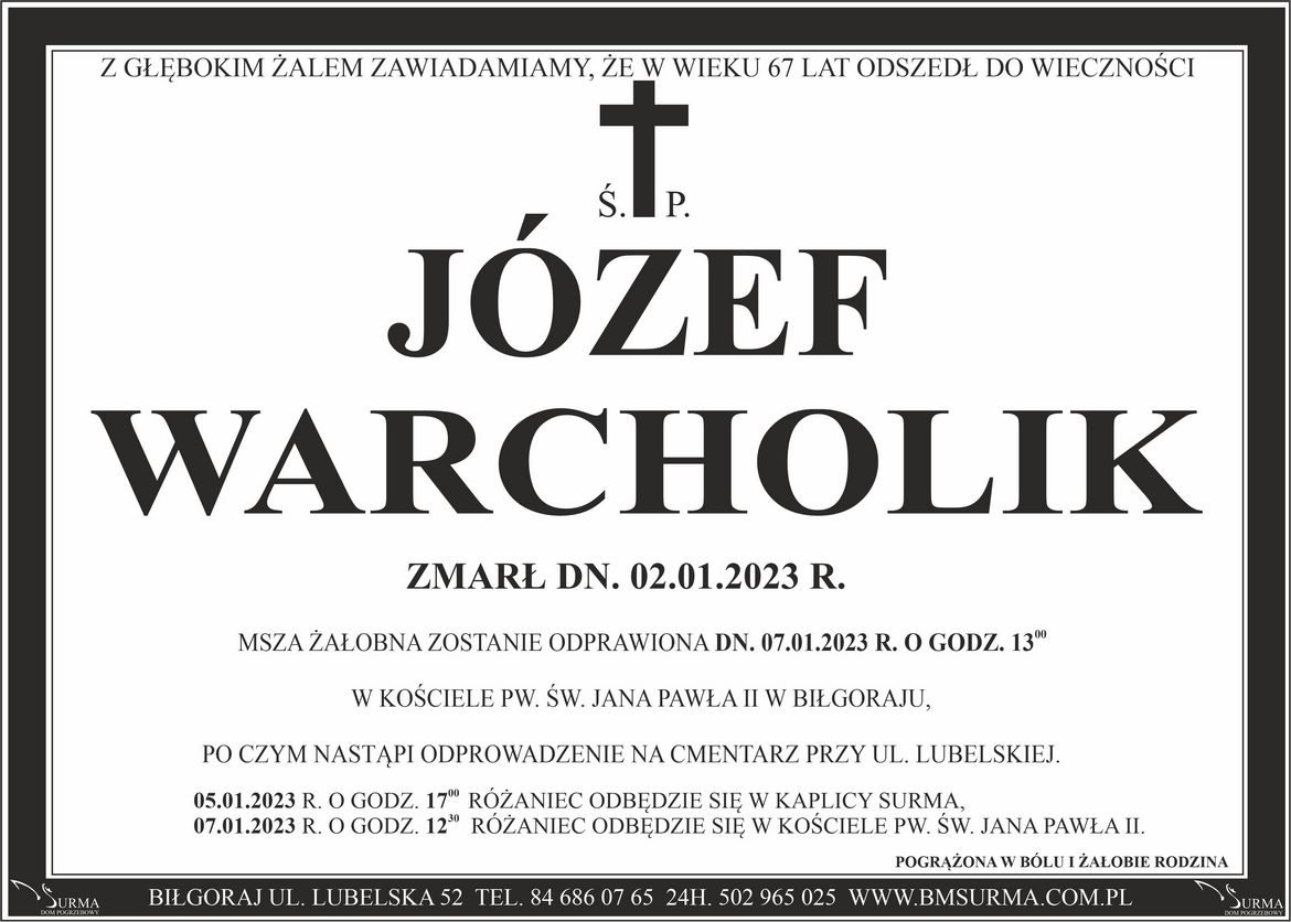 Ś.P. JÓZEF WARCHOLIK
