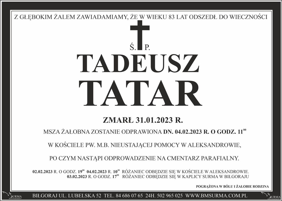 Ś.P. TADEUSZ TATAR