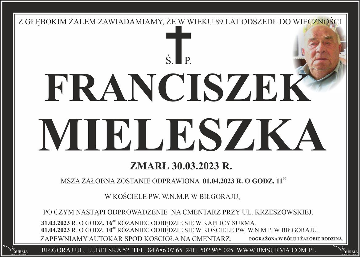 Ś.P. FRANCISZEK MIELESZKA