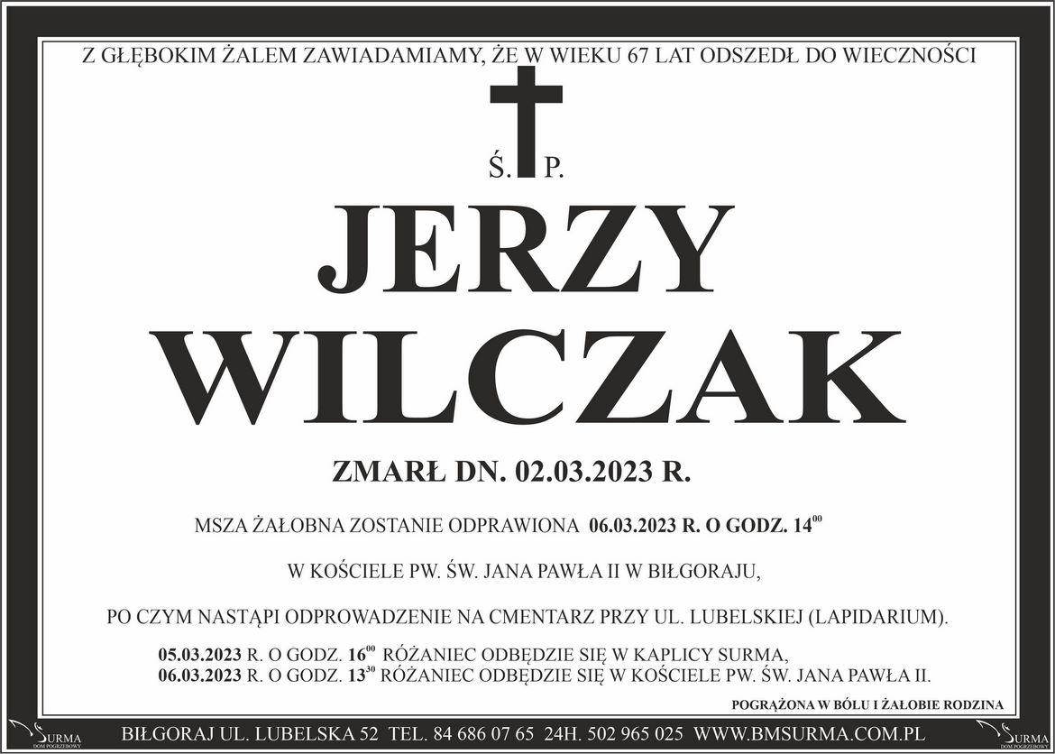 Ś.P. JERZY WILCZAK