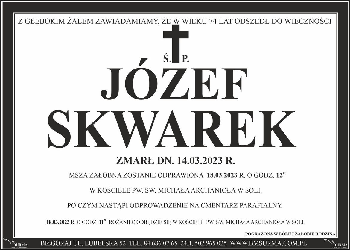 Ś.P. JÓZEF SKWAREK