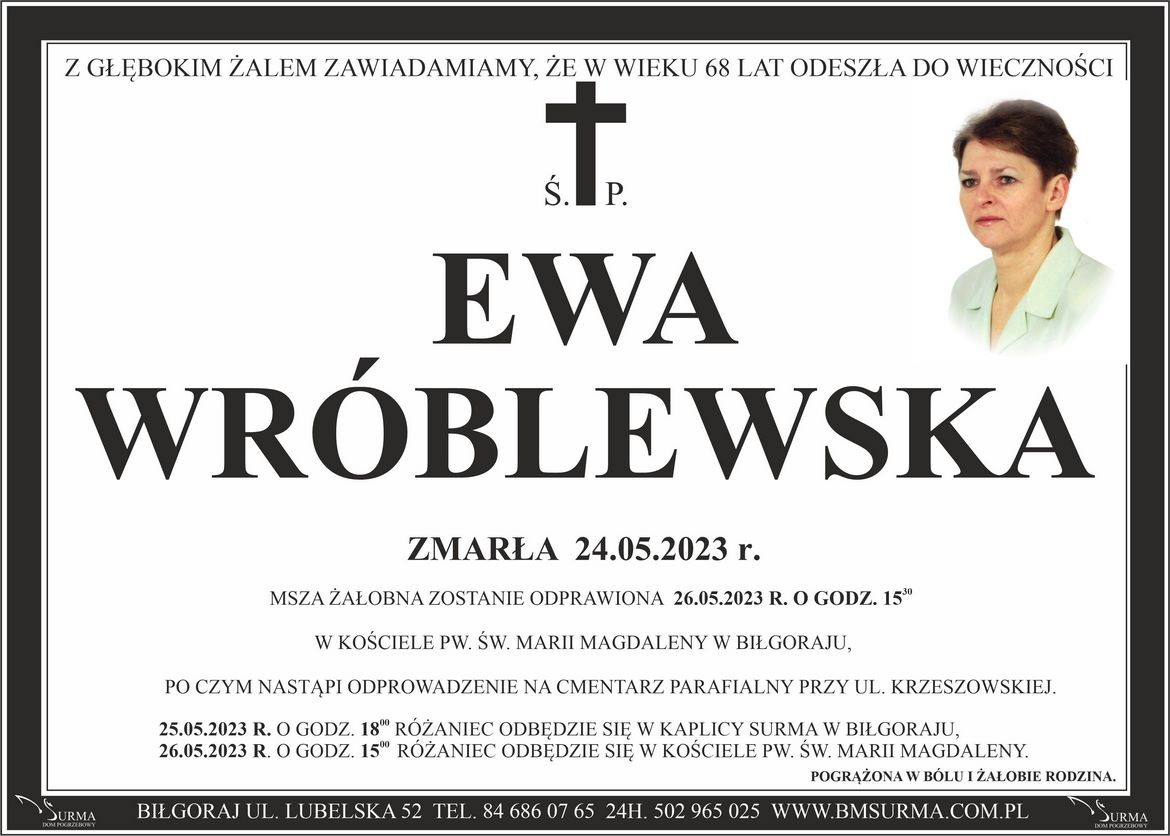 Ś.P. EWA WRÓBLEWSKA