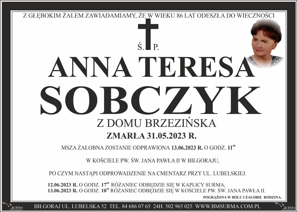 Ś.P. ANNA TERESA SOBCZYK