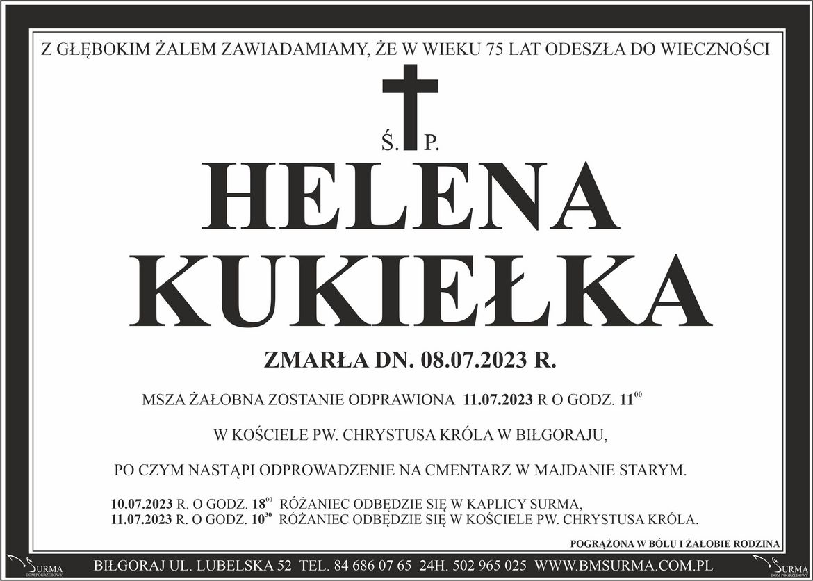 Ś.P. HELENA KUKIEŁKA