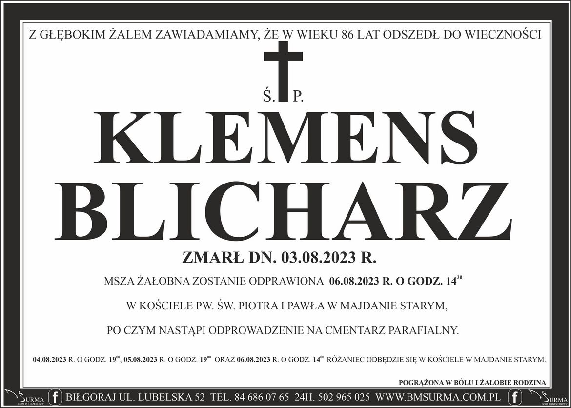 Ś.P. KLEMENS BLICHARZ