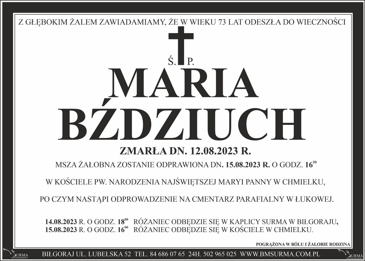 Ś.P. MARIA BŹDZIUCH