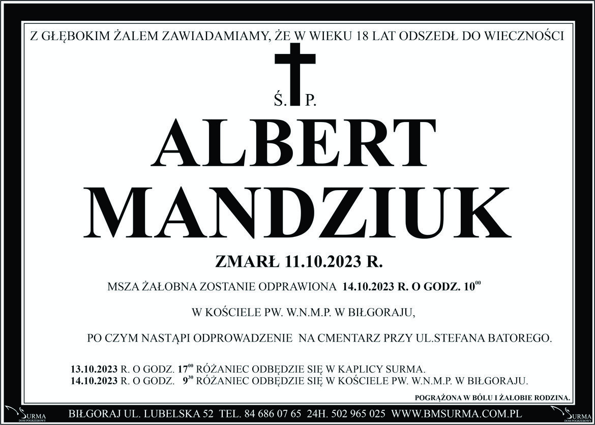 Ś. P. ALBERT MANDZIUK