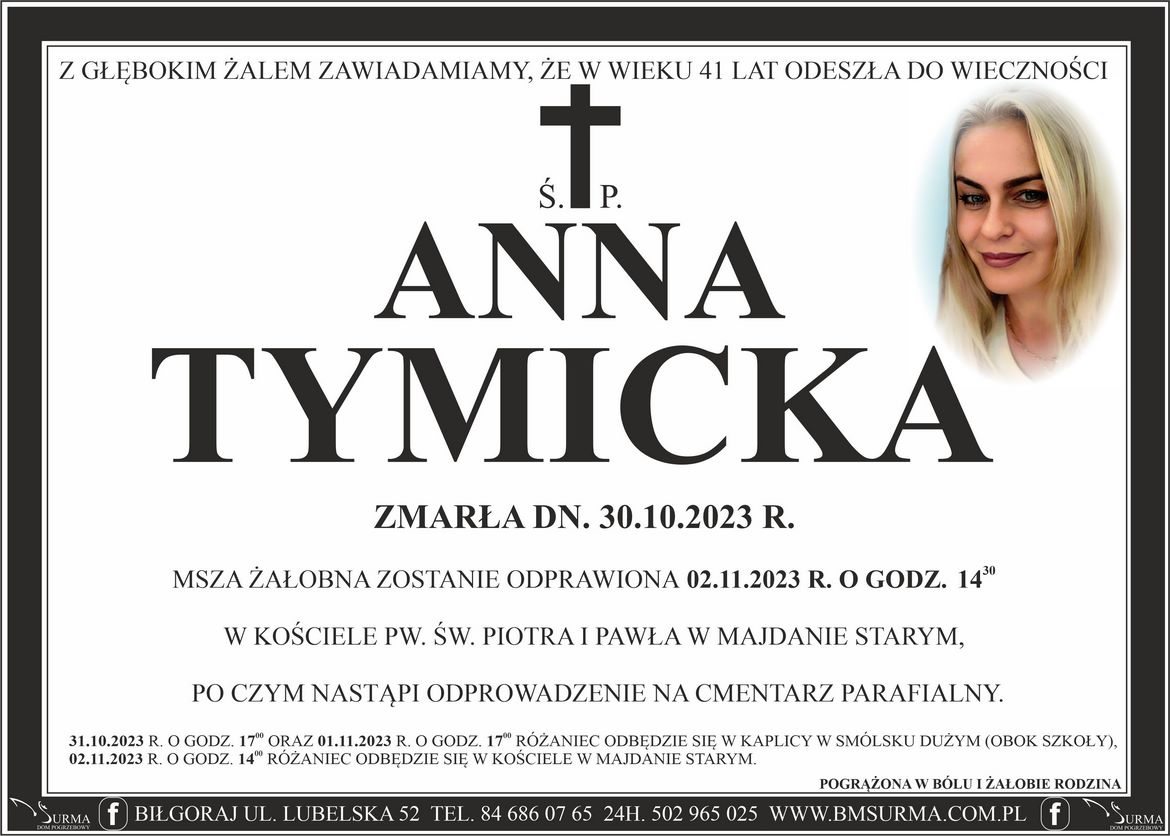 Ś.P. ANNA TYMICKA