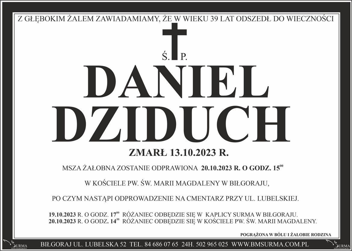 Ś.P. DANIEL DZIDUCH