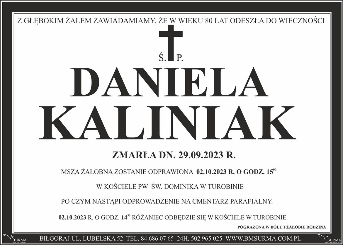 Ś.P. DANIELA KALINIAK