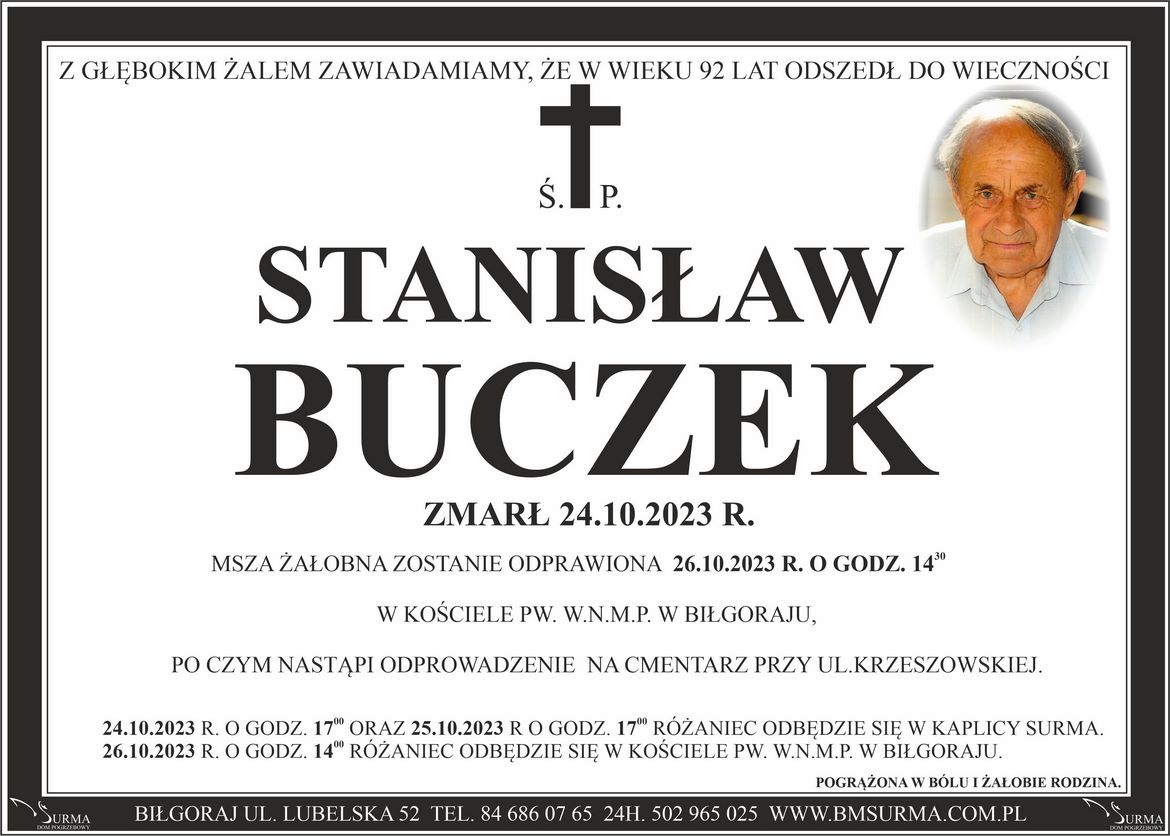 Ś.P. STANISŁAW BUCZEK