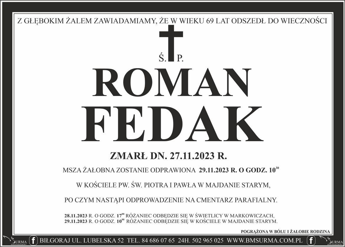 Ś.P. ROMAN FEDAK