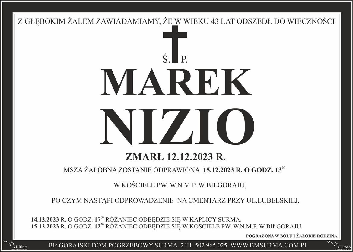 Ś.P. MAREK NIZIO