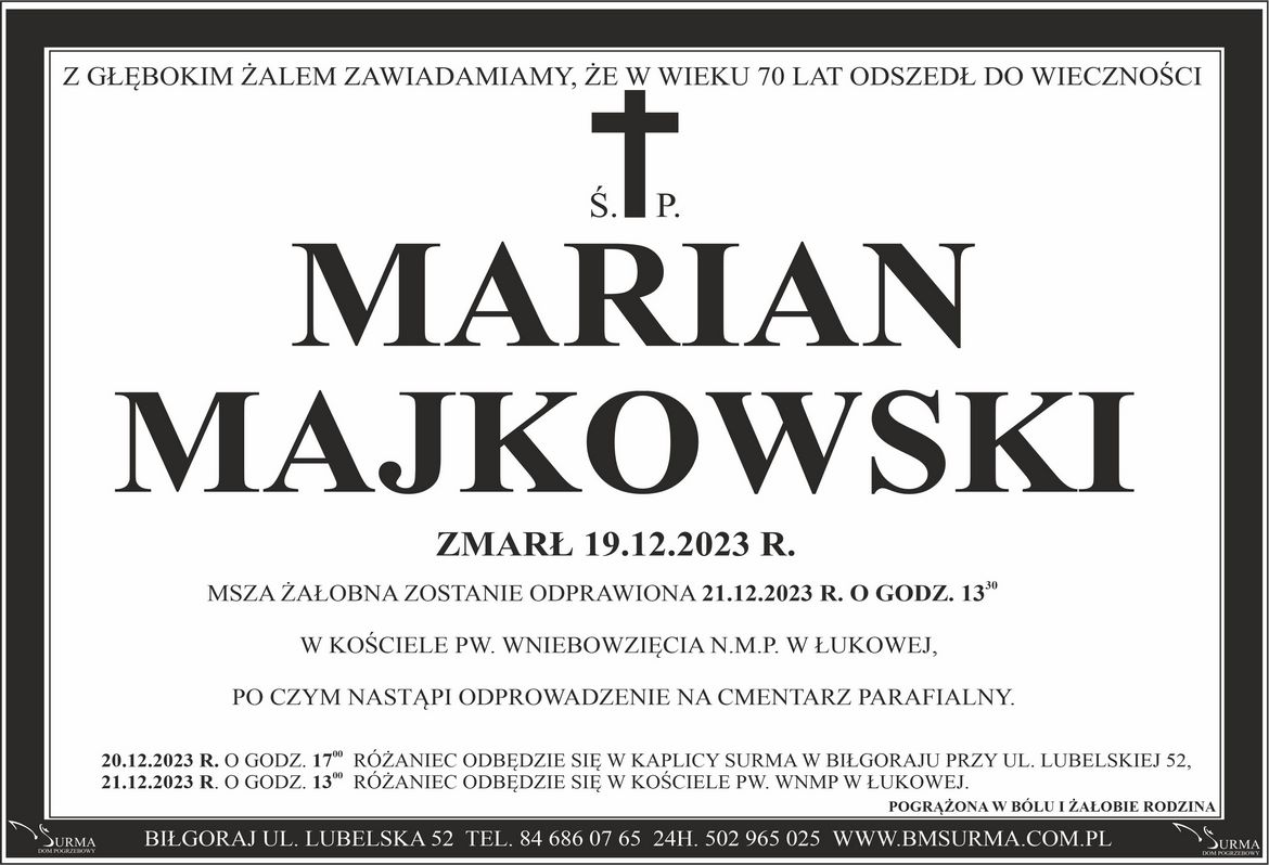 Ś.P. MARIAN MAJKOWSKI