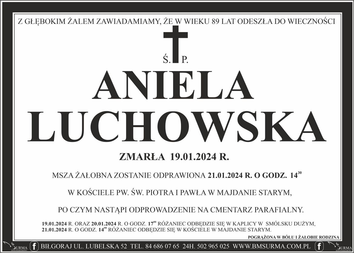 Ś.P. ANIELA LUCHOWSKA