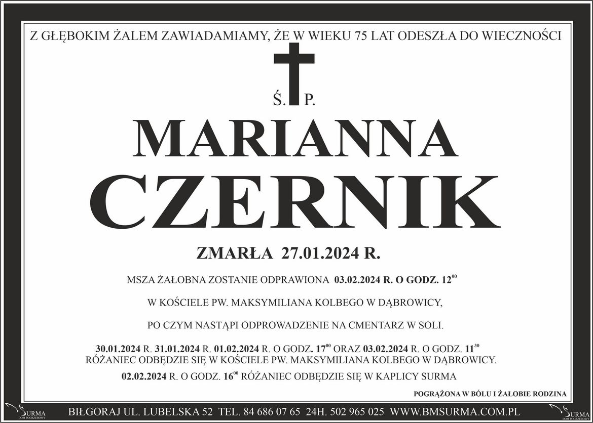 Ś.P. MARIANNA CZERNIK