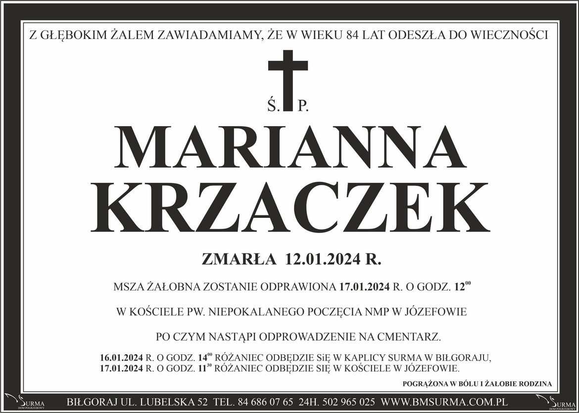Ś.P. MARIANNA KRZACZEK
