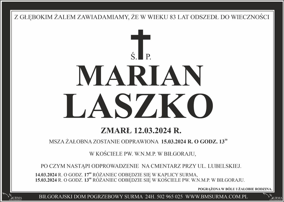 Ś.P. MARIAN LASZKO