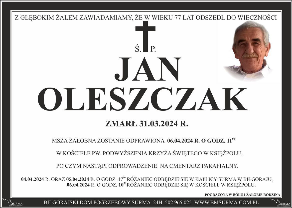 Ś.P. JAN OLESZCZAK