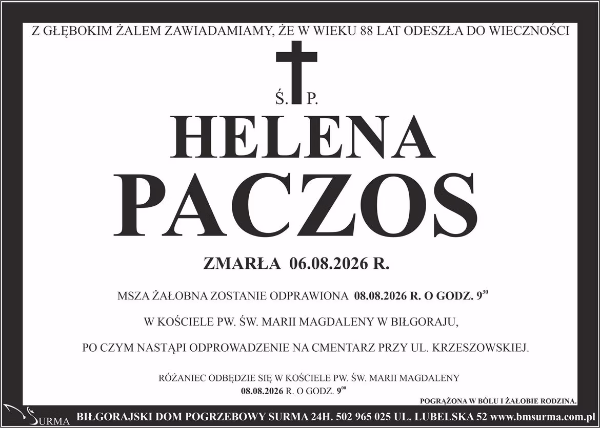 Ś.P. HELENA PACZOS