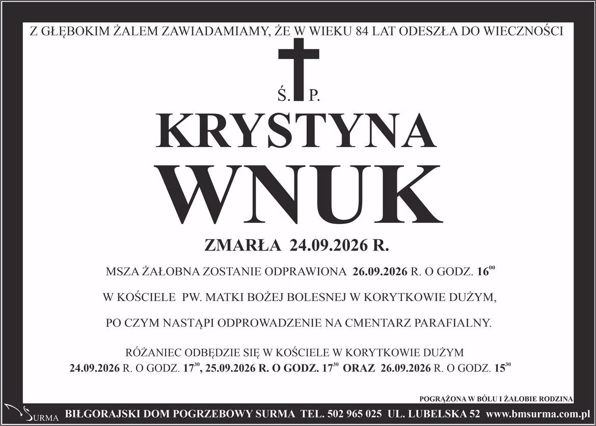 Ś.P. KRYSTYNA WNUK