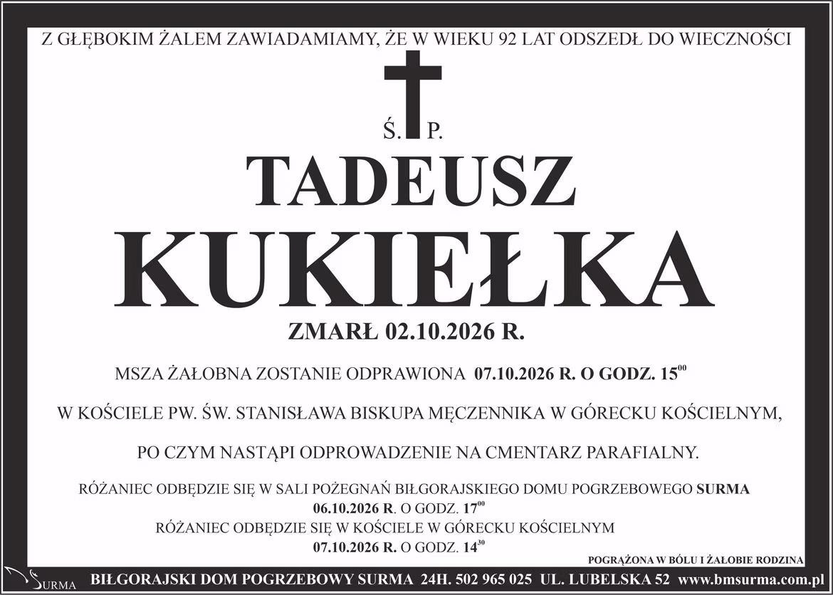 Ś.P. TADEUSZ KUKIEŁKA