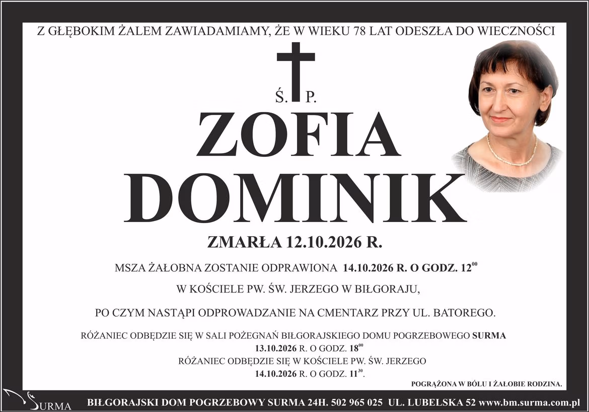 Ś.P. ZOFIA DOMINIK